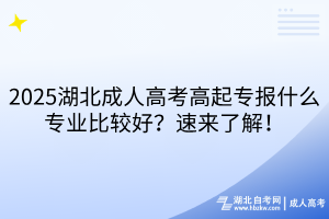 2025湖北成人高考高起专报什么专业比较好？速来了解！