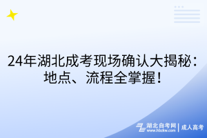 24年湖北成考现场确认大揭秘：地点、流程全掌握！