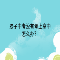 孩子中考没有考上高中怎么办？