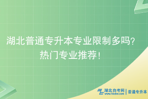 湖北普通专升本专业限制多吗？ ​热门专业推荐！