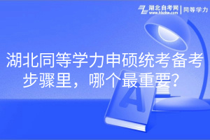 湖北同等学力申硕统考备考步骤里，哪个最重要？