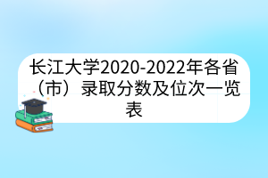 长江大学2020-2022年各省（市）录取分数及位次一览表