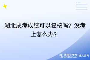 湖北成考成绩可以复核吗？没考上怎么办？