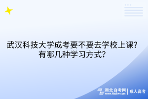 武汉科技大学成考要不要去学校上课？有哪几种学习方式？