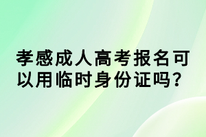 孝感成人高考报名可以用临时身份证吗？