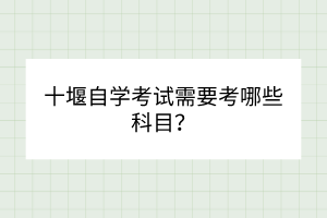 十堰自学考试需要考哪些科目？