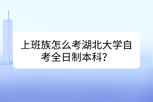 上班族怎么考湖北大学自考全日制本科？