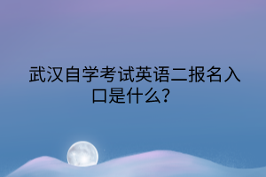 武汉自学考试英语二报名入口是什么？