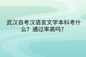 武汉自考汉语言文学本科考什么？通过率高吗？