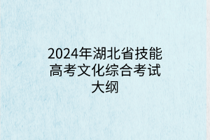 2024年湖北省技能高考文化综合考试大纲