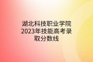 湖北科技职业学院2023年技能高考录取分数线