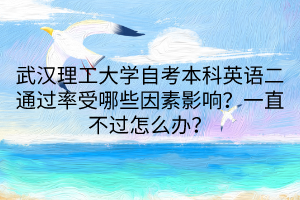 武汉理工大学自考本科英语二通过率受哪些因素影响？一直不过怎么办？