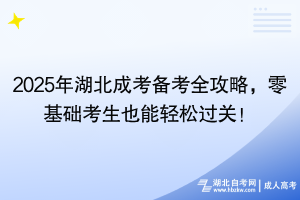 2024年湖北成考备考全攻略，零基础考生也能轻松过关！