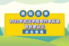 2022年武汉学院专升本拟录取名单公示