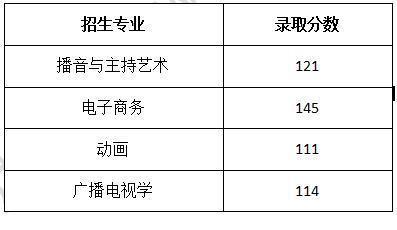 2019年武汉传媒学院专升本分数线