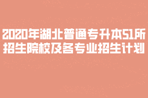 2020年湖北普通专升本51所招生院校及各专业招生计划