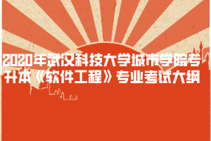 2020年武汉科技大学城市学院专升本《软件工程》专业考试大纲