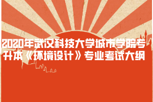 2020年武汉科技大学城市学院专升本《环境设计》专业考试大纲