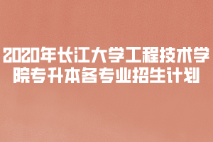 2020年长江大学工程技术学院普通专升本各专业招生计划