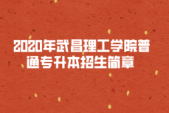 2020年武昌理工学院普通专升本招生简章 