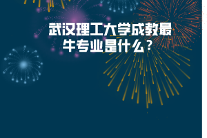 武汉理工大学成教最牛专业是什么