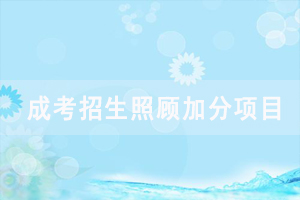 2020年湖北省成人高校招生录取照顾加分项目