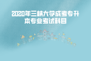 2020年三峡大学成考专升本专业考试科目