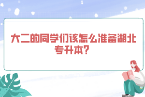 大二的同学们该怎么准备湖北专升本？