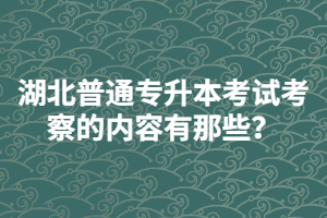 湖北普通专升本考试考察的内容有那些？