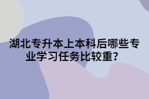 湖北专升本上本科后哪些专业学习任务比较重？