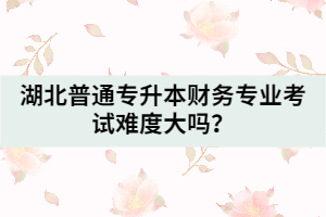 湖北普通专升本财务专业考试难度大吗？