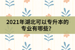 2021年湖北可以专升本的专业有哪些？