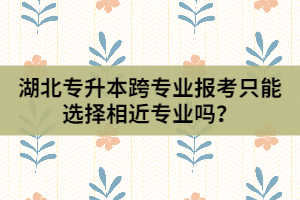 湖北专升本跨专业报考只能选择相近专业吗？