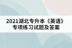 2021湖北专升本《英语》专项练习试题三