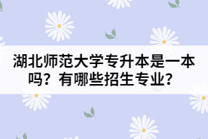 湖北师范大学专升本是一本吗？有哪些招生专业？