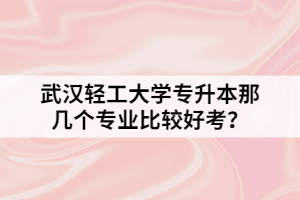 武汉轻工大学专升本那几个专业比较好考？