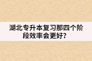 湖北专升本复习那四个阶段效率会更好？