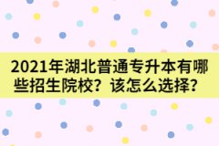 2021年湖北普通专升本有哪些招生院校？该怎么选择？