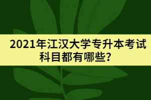 2021年江汉大学专升本考试科目都有哪些？