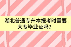 湖北普通专升本报考时需要大专毕业证吗？