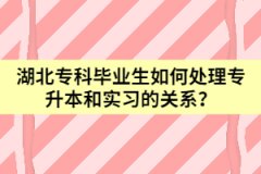 湖北专科毕业生如何处理专升本和实习的关系？