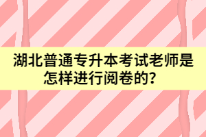 湖北普通专升本考试老师是怎样进行阅卷的？