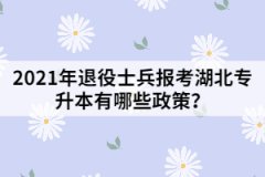 2021年退役士兵报考湖北专升本有哪些政策？