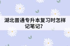 湖北普通专升本复习时怎样记笔记？