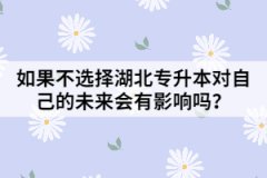 如果不选择湖北专升本对自己的未来会有影响吗？