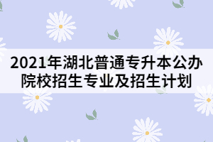 2021年湖北普通专升本公办院校招生专业及招生计划