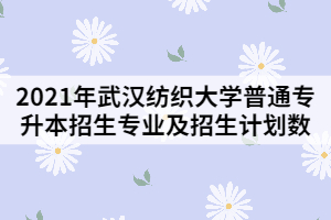 2021年武汉纺织大学普通专升本招生专业及招生计划数