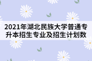 2021年湖北民族大学普通专升本招生专业及招生计划数