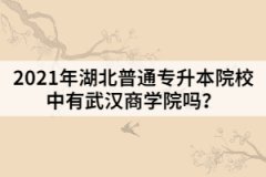 2021年湖北普通专升本院校中有武汉商学院吗？