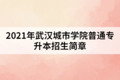 2021年武汉城市学院普通专升本招生简章